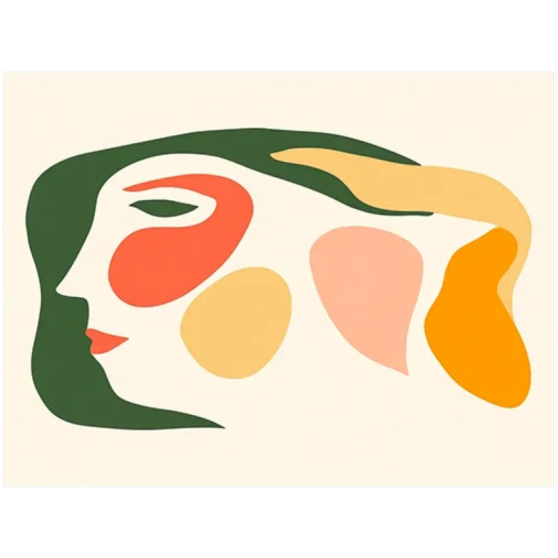 Αφηρημένο Γυναικείο Πορτραίτο Μοντέρνο Matisse Πράσινο