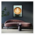 Φλιτζάνι Cappuccino με Latte Art σε Μιντ Φόντο