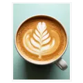 Φλιτζάνι Cappuccino με Latte Art σε Μιντ Φόντο