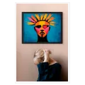 Αφηρημένο Πορτραίτο Pop Art με Καρδιά και Έντονα Χρώματα