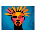 Αφηρημένο Πορτραίτο Pop Art με Καρδιά και Έντονα Χρώματα