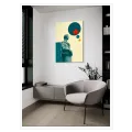 Κλασικό Άγαλμα με Γεωμετρικούς Κύκλους Μοντέρνα Αφηρημένη Σύνθεση