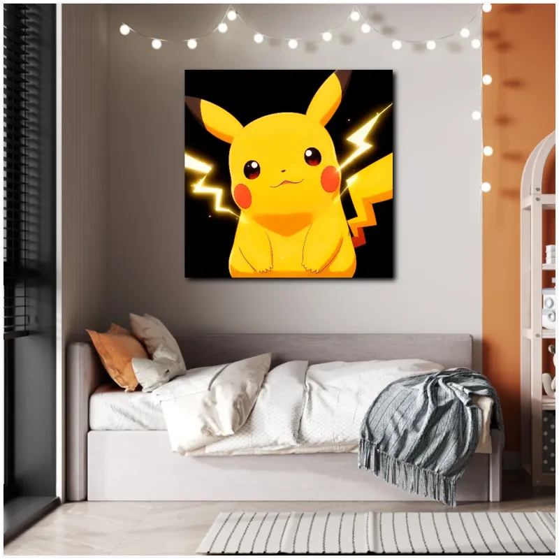 Χαριτωμένος Pikachu με Ηλεκτρισμό και Κίτρινο Χρώμα