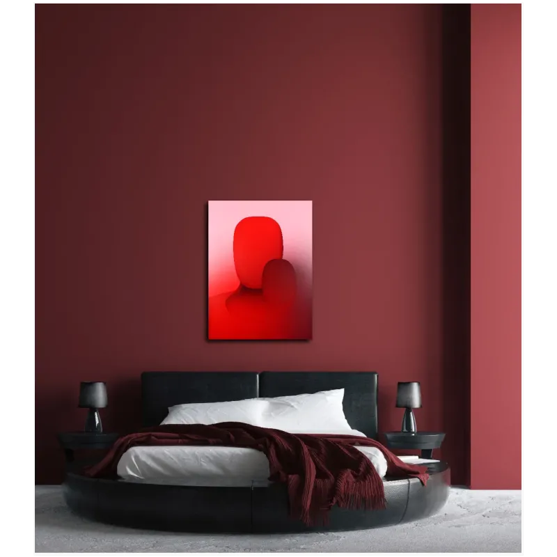 Abstract Geometric Sculpture Composition in Bold Red