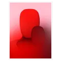 Abstract Geometric Sculpture Composition in Bold Red