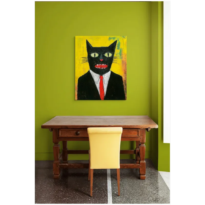 Μαύρη Γάτα Κοστούμι Expressive Pop Art Κίτρινο