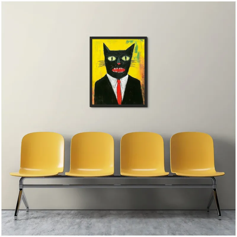 Μαύρη Γάτα Κοστούμι Expressive Pop Art Κίτρινο