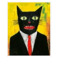 Μαύρη Γάτα Κοστούμι Expressive Pop Art Κίτρινο