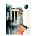 Αρχαίος Ελληνικός Ναός Surrealism Μπεζ Μπλε