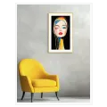 Abstract Pop Art Female Portrait Colorful Black Background