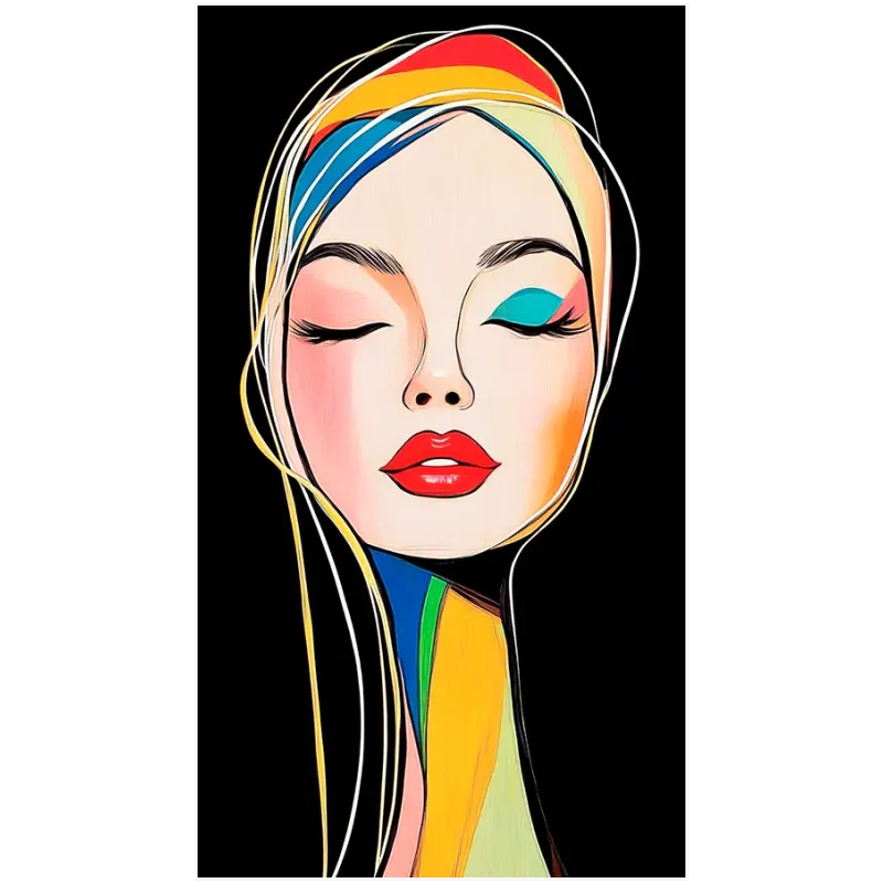 Αφηρημένο Γυναικείο Πορτραίτο Pop Art Πολύχρωμο