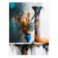 Κλασική Κιονοστοιχία και Βάζο Αφηρημένο Μπλε Πορτοκαλί