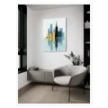 Αστικό Τοπίο Με Αντανακλάσεις Σε Μπλε Και Κίτρινο