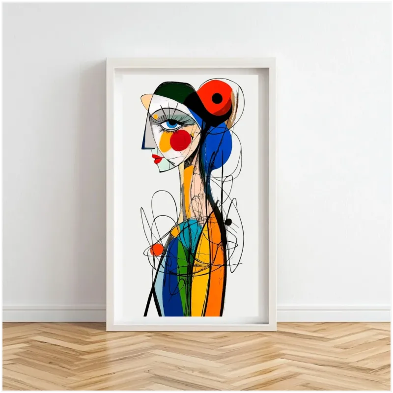 Αφηρημένο Γυναικείο Πορτραίτο Cubist Πολύχρωμο