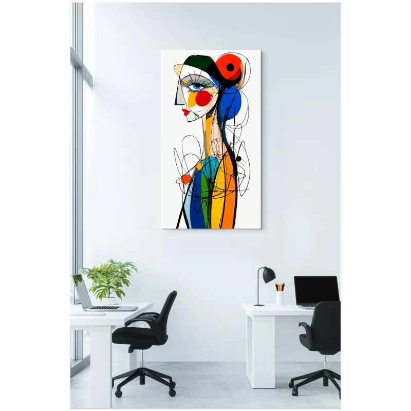 Αφηρημένο Γυναικείο Πορτραίτο Cubist Πολύχρωμο