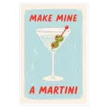Ρετρό Πίνακας Martini Cocktail Vintage Στυλ Γαλάζιο