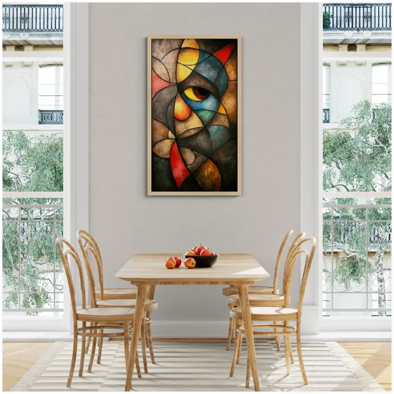 Abstract Cubist Geometric Portrait Canvas Art Print