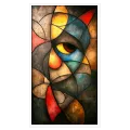 Abstract Cubist Geometric Portrait Canvas Art Print