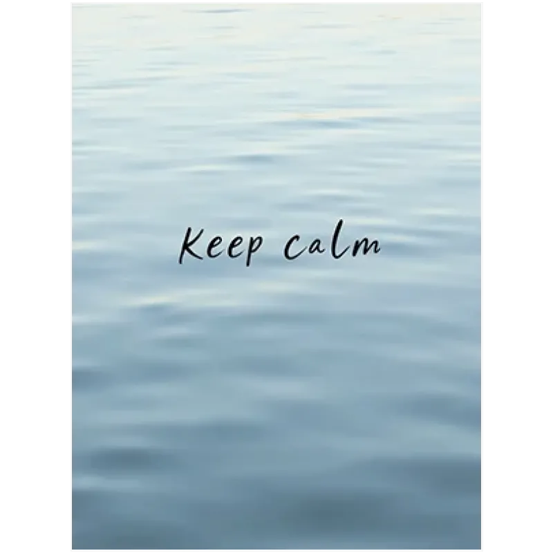 Φράση Keep Calm σε Ήρεμο Νερό Γαλάζιο