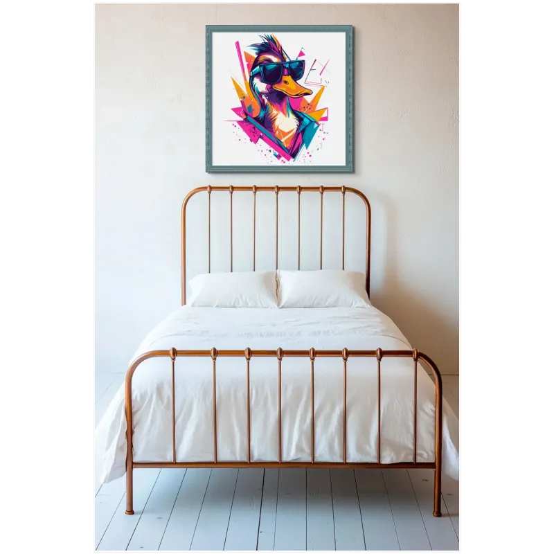 Μοντέρνα Πάπια με Γυαλιά Ηλίου Pop Art Πολύχρωμη