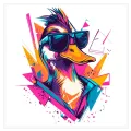 Μοντέρνα Πάπια με Γυαλιά Ηλίου Pop Art Πολύχρωμη