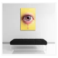 Colorful Eye Surreal Art Yellow Background