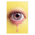 Colorful Eye Surreal Art Yellow Background