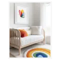 Colorful Butterfly Artistic Drawing On White Background