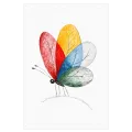 Colorful Butterfly Artistic Drawing On White Background