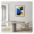 Abstract Wavy Waves Gold Blue and White