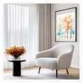 Αφηρημένο Δάσος Ακουαρέλας σε Πορτοκαλί και Μπλε