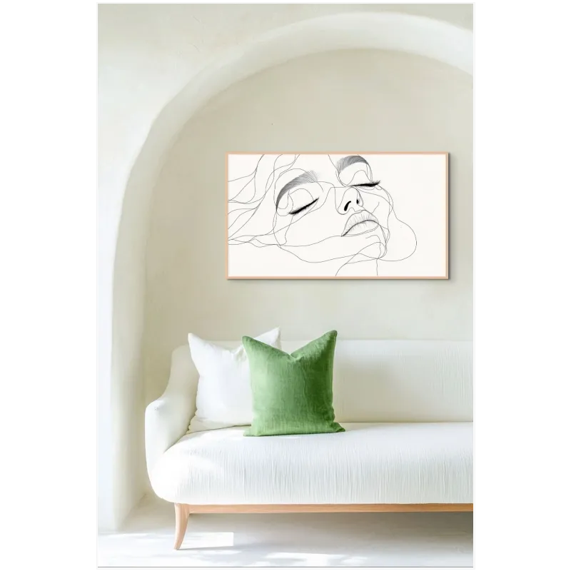 Αφηρημένο Γυναικείο Πορτραίτο Minimal Line Art Ασπρόμαυρο