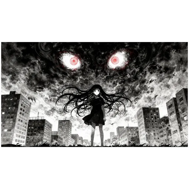 Σκοτεινή Anime Κοπέλα σε Αστικό Τοπίο