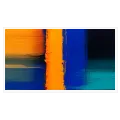 Abstract Expressionist Composition Vibrant Orange and Blue
