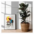 Abstract Grand Piano Modern Geometric Primary Color Art
