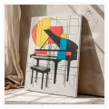 Abstract Grand Piano Modern Geometric Primary Color Art