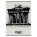 Athens Parthenon Architectural Sketch Black And White