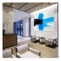 Abstract Brushstroke Composition Modern Blue Black