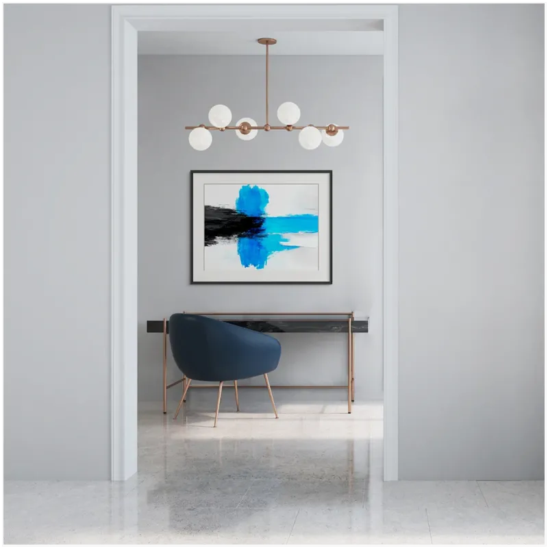 Abstract Brushstroke Composition Modern Blue Black