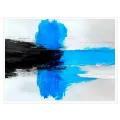 Abstract Brushstroke Composition Modern Blue Black