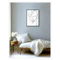 Abstract Face Continuous Line Art Black White Portrait