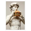 Κλασικό Άγαλμα με Hamburger Σουρεαλιστικό Ποπ Αρτ