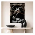 Artistic Bound Male Figure Dramatic Sculpture Black Orange