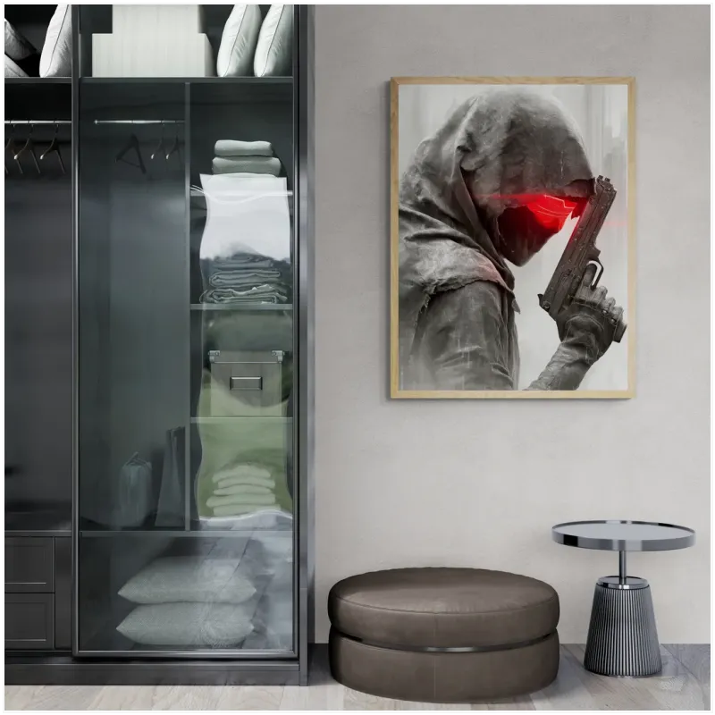 Φουτουριστικός Πολεμιστής Cyberpunk με Κουκούλα