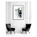 Classical Ionic Columns and Vase Modern Abstract Artwork