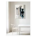 Classical Ionic Columns and Vase Modern Abstract Artwork