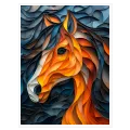 Abstract Horse Portrait Paper Quilling Art Canvas Print