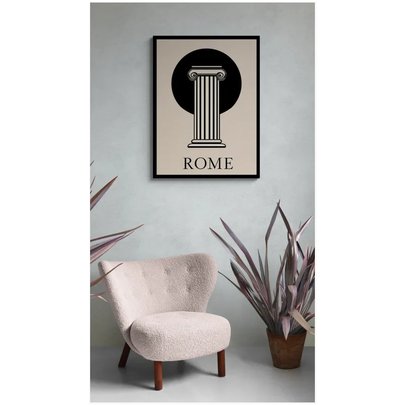 Ρωμαϊκή Κολόνα Abstract Minimalist Μαύρο Μπεζ