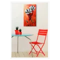 Abstract Striped Flowers in Warm Red Tones