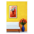 Abstract Striped Flowers in Warm Red Tones